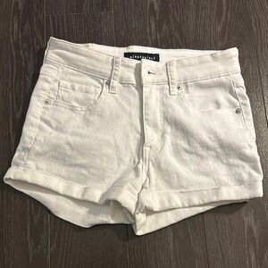 Aeropostale White High Waist Denim Shorts